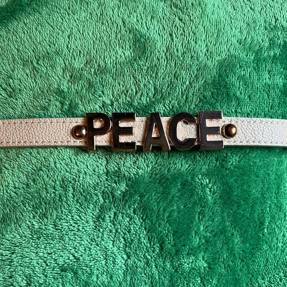 Peace Faux Leather Bracelet Cuff - Picture 3 of 7